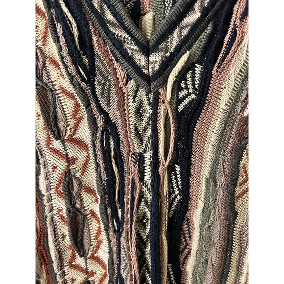 Vtg COOGI Australia 90’s v-neck sweater biggie authentic Medium knit navy multi - Picture 10 of 10